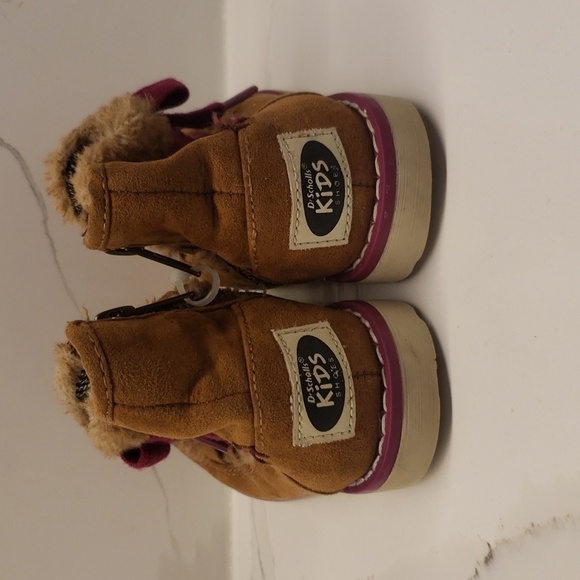 Dr. Scholls Kids Shoes Brown Booties Burgandy Laces Toddlers Size 7 - Picture 4 of 10